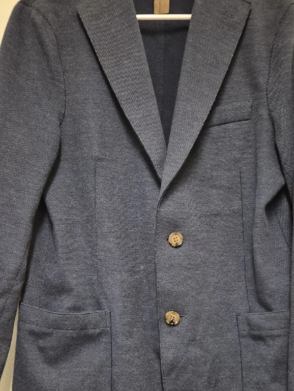 Eleventy Navy Knit Sport Coat with Patch Pockets Size 46